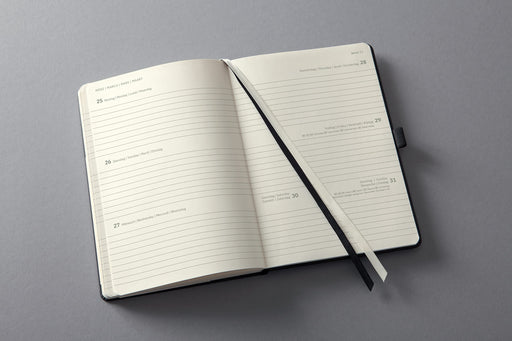 Sigel Conceptum Diary A5 Week To View 2024 Hard Cover Softwave Surface With Elastic Fastener And Pen Loop Black - C2412