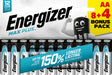 Energizer Alkaline Batteries Max Plus AA LR6 2550 mAh 1.5V Pack of 12