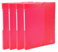 Exacompta Filing Box 59875E A4 Red Polypropylene 25 x 33 cm Pack of 4