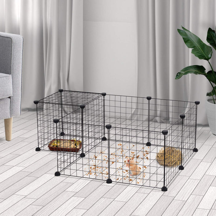 PawHut Pet Playpen Black 730 mm x 1060 mm x 360 mm