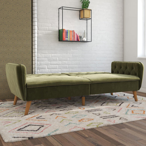 Novogratz 3 Seat Sofa GREEN Velvet 2,108.20 (W) x 850.90 (D) x 825.50 (H) mm