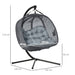 OutSunny Hanging Chair PL (Polyester), Polypropylene, Alloy Steel, Cotton Grey 1,260 x 1,320 x 1,720 mm