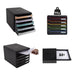 Exacompta Drawer Unit with 5 Drawers Big Box Plus Plastic Black, Turquoise 27.8 x 34.7 x 27.1 cm