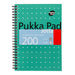 Pukka Pad Notebook Metallic Jotta A5 Ruled Spiral Bound Cardboard Hardback Green Perforated 200 Pages Pack of 3