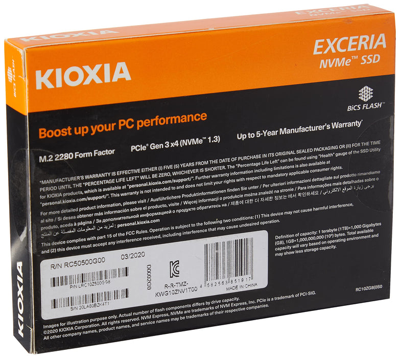 KIOXIA 500 GB Internal SSD Exceria Assorted