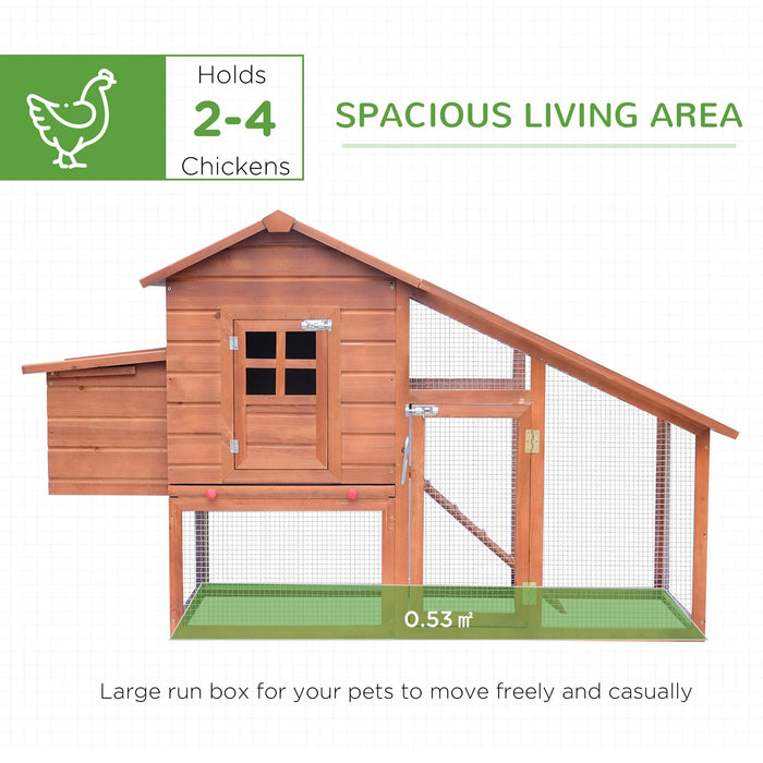 HOMCOM Chicken Coop Golden Brown 1900 mm x 660 mm x 1160 mm