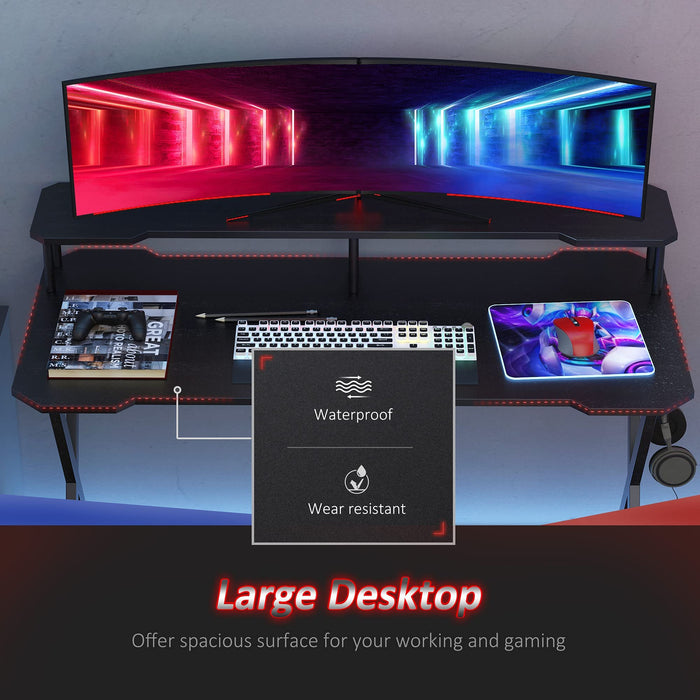 HOMCOM Gaming Desk Black 600 x 900 mm