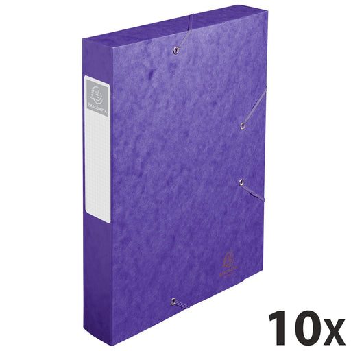 Exacompta Filing Box 16015H A4 Purple 600gsm Pressboard 25 x 33 cm Pack of 10