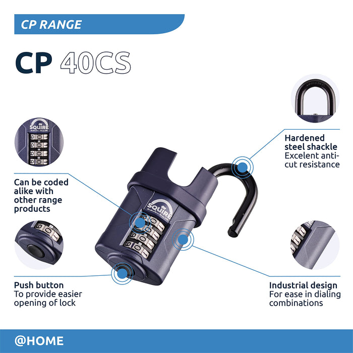 SQUIRE Combination Padlock CP40CS Hardened Steel