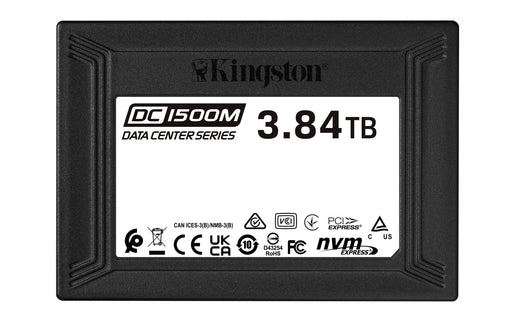 Kingston Data Center DC1500M - SSD - 3.84 TB - internal - 2.5" - U.2 PCIe 3.0 x4 (NVMe)