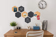 Securit Hexagon Chalkboard Wall Mounted 20 (W) x 2 (D) x 23 (H) cm Black, Brown Pack of 7