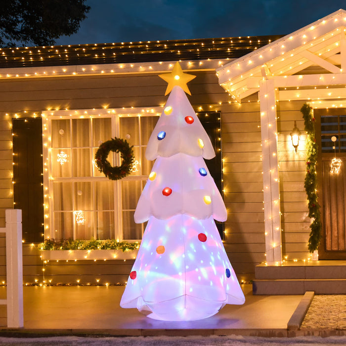 HOMCOM Christmas Tree Inflatable White 100 x 245 cm