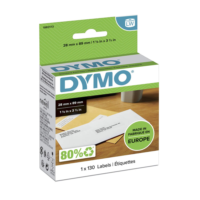 DYMO Address Labels 1983173 Black on White 28 x 89 mm