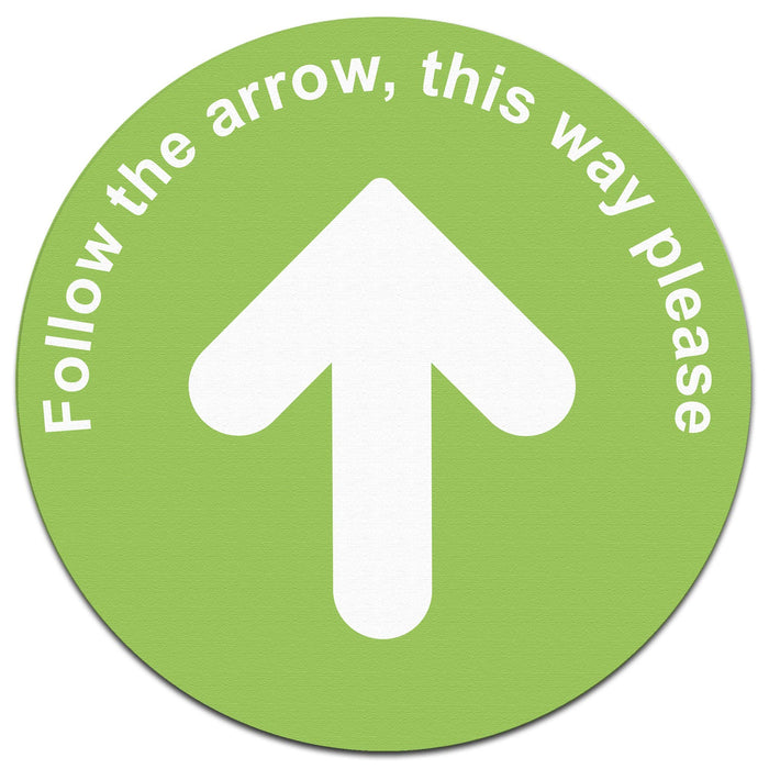 Trodat Floor Sticker Follow the arrow, this way please Green, White Vinyl 40 x 40 cm