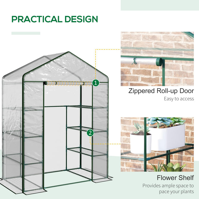 OutSunny Portable Greenhouse Outdoors Waterproof Green 730 mm x 1430 mm x 1950 mm