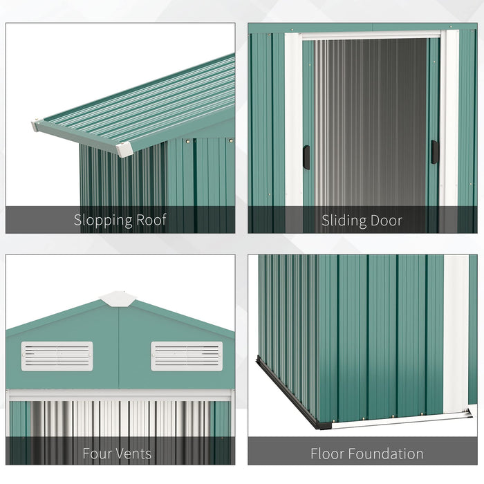 OutSunny Garden Shed 1.1 x 1.93 x 1.84 m Green