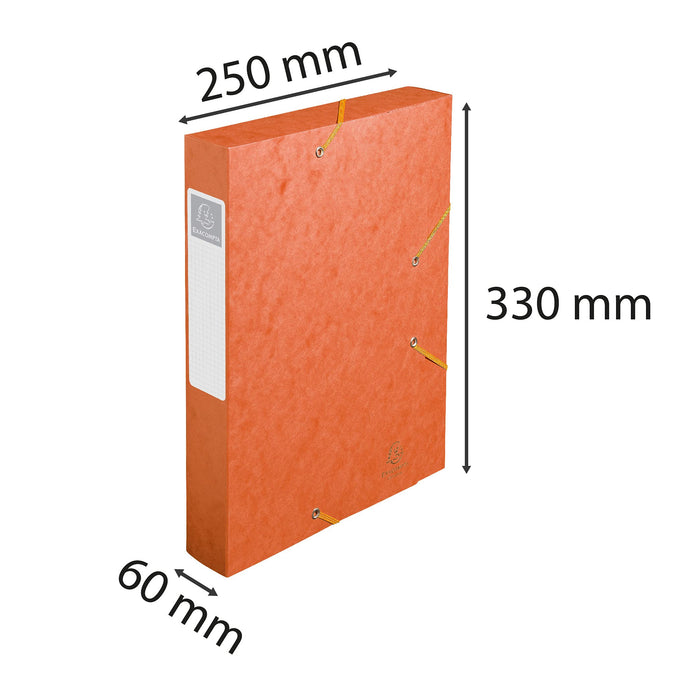 Exacompta Filing Box 16015H A4 Orange 600gsm Pressboard 25 x 33 cm Pack of 10