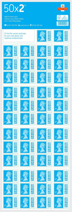 Royal Mail Self Adhesive Postage Stamps 2nd Class UK Pack of 50