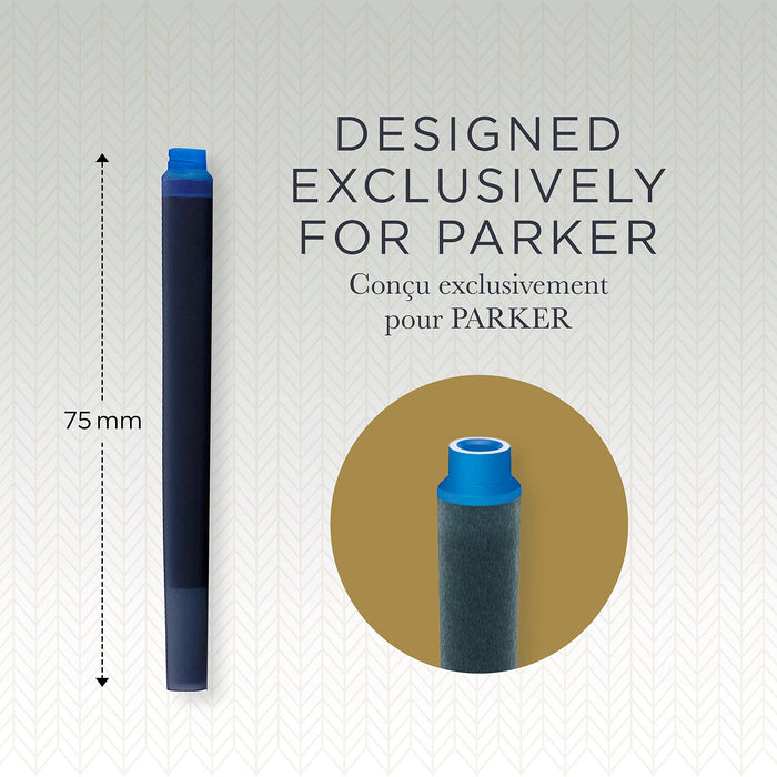 Parker Ink Cartridge Refill Quink Blue Pack of 10