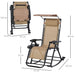 OutSunny Rocking Chair Steel Frame Cream 670 x 1,020 mm