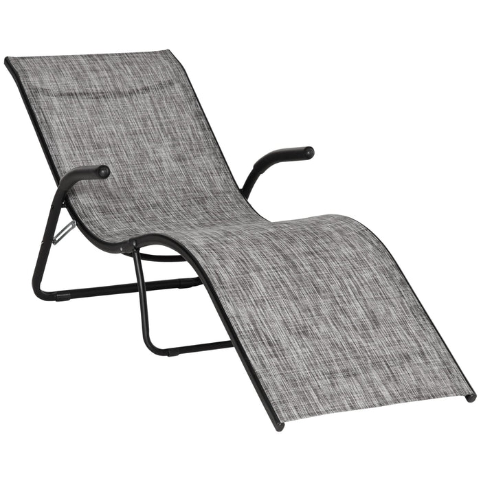 OutSunny Folding Lounge Chair Grey