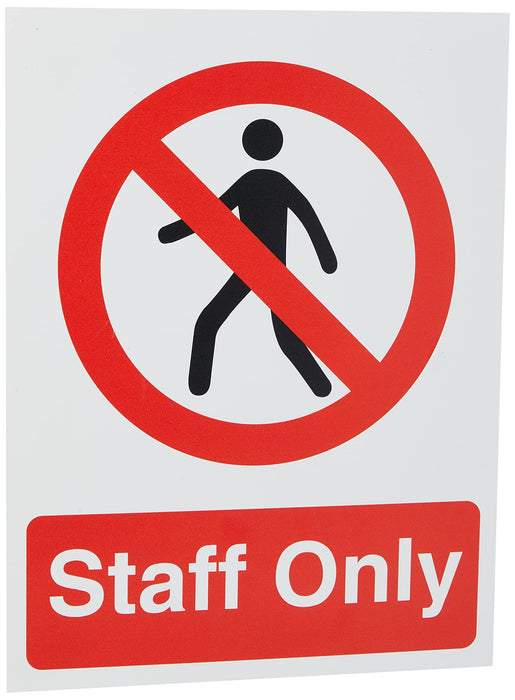 Prohibition Sign Staff Only Plastic 40 x 30 cm