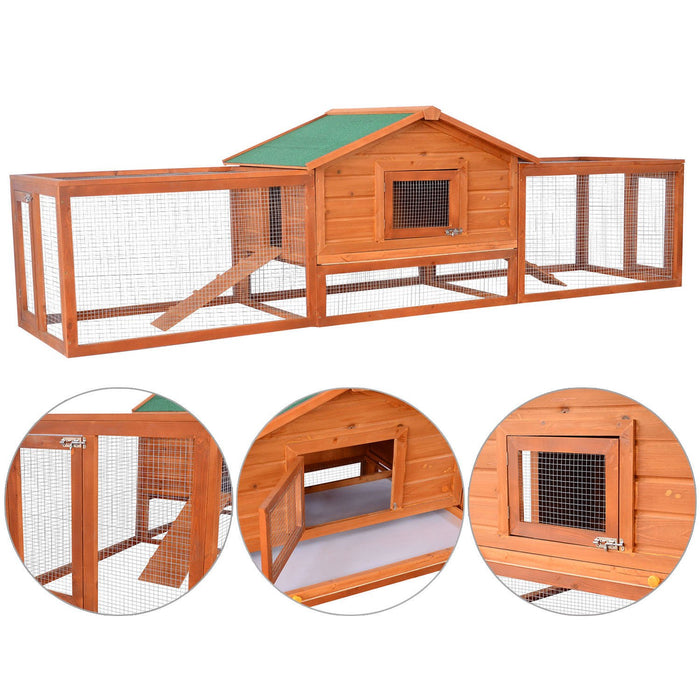 PawHut Rabbit Cage Golden red 790 mm x 3090 mm x 860 mm