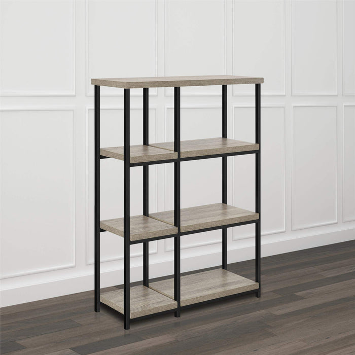 Alphason Elmwood Bookcase 9650096PCOM 800 x 300 x 1135 mm Distressed Grey Oak