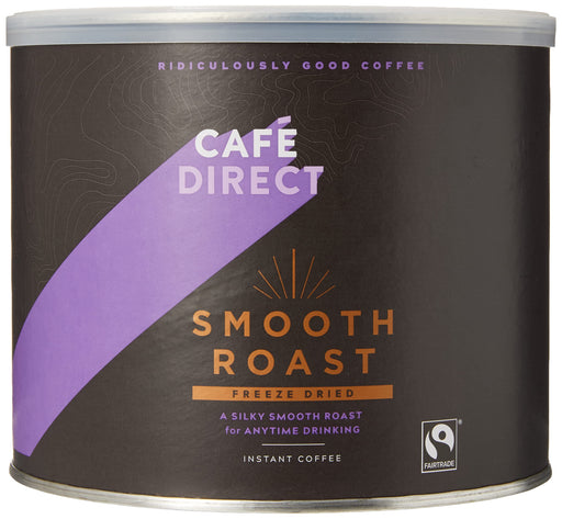 Cafe Direct Freeze Dried Caffeinated Instant Coffee Can Smooth Fairtrade 500 g