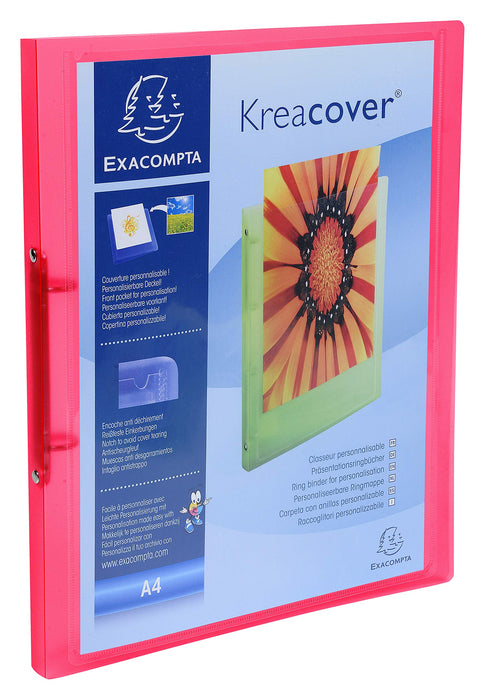 Exacompta Presentation Ring Binder Kreacover 5496E Polypropylene A4 2 ring 15 mm Assorted Pack of 20