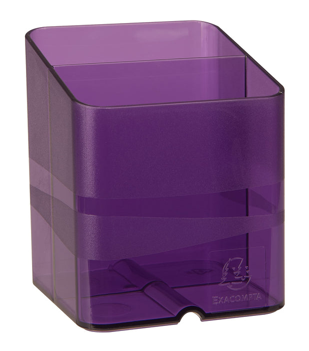 Exacompta Chromaline Pen Box Plastic Purple 7.4 x 7.4 x 9.3 cm