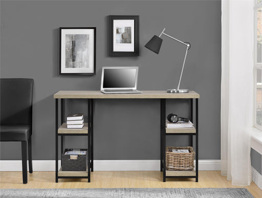 Alphason Home Office Desk Elmwood Grey Oak, Black 1,207 x 457 x 735 mm