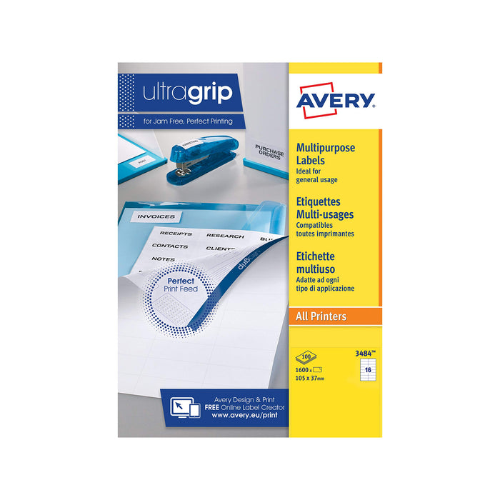 Avery Ultragrip Mlbl 105X37Mm Pk1600