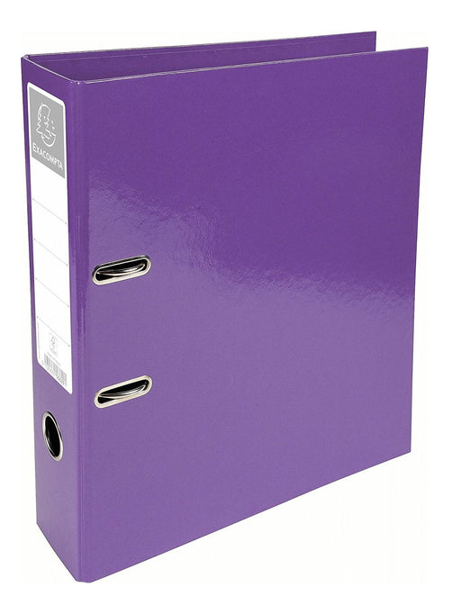 Exacompta Lever Arch File A4 70 mm Purple 2 ring 53626E Manila Cardboard Portrait Pack of 10