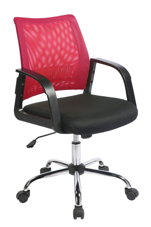 Nautilus Designs Ltd. Medium Mesh Back Task Operator Armchair with Chrome Base Raspberry