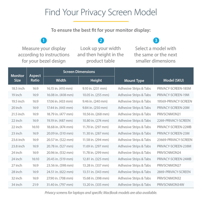 StarTech.com Monitor Privacy Screen for 34 Inch Ultra Wide Displays