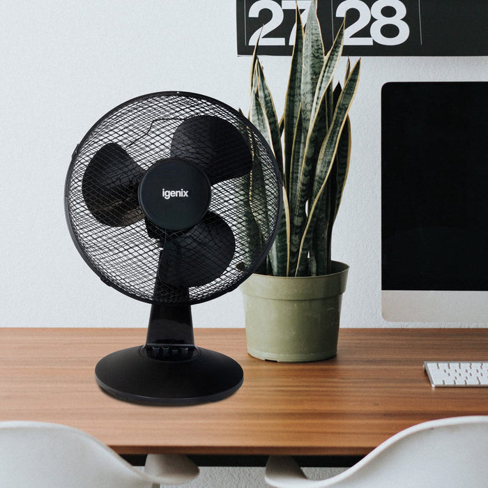 igenix Desk Fan Black 26 x 34.5 x 47 cm