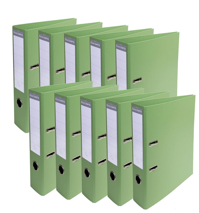 Exacompta PremTouch Lever Arch File A4 70 mm Anise Green 2 ring 53756E Cardboard, PVC (Polyvinyl Chloride) Portrait Pack of 10