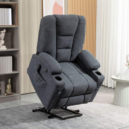 HOMCOM Power Lift Chair Charcoal grey Linen(PL (Polyester))