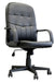 Nautilus Designs Ltd. High Back Bonded Leather Manager Chair with Integrated Lumbar Support - Black