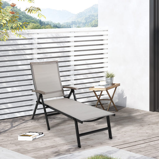 OutSunny Sun Lounger Aluminium, PP (Polypropylene), Mesh 1,440 x 690 x 1,110 mm Brown