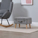 HOMCOM Elegant Velvet Footstool Pouffe Storage Grey