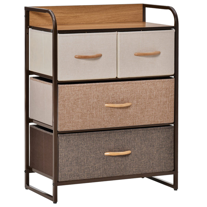 HOMCOM Storage Chest Linen, Steel, MDF (Medium-Density Fibreboard) Multicolour 58 x 29 x 78.5 cm