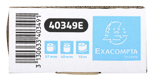 Exacompta Thermal Roll 57 mm x 40 mm x 12 mm x 18 m 50 gsm Pack of 10 Rolls of 18 m