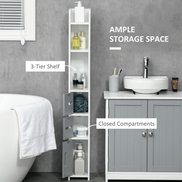 kleankin Bathroom Cabinet MDF (Medium-Density Fibreboard), Particleboard Grey 15 x 17 x 120 cm