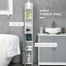 kleankin Bathroom Cabinet MDF (Medium-Density Fibreboard), Particleboard Grey 15 x 17 x 120 cm