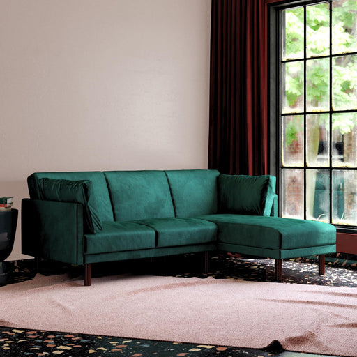 DOREL HOME 3 Seat Sofa GREEN VELVET Velvet 2,044.70 (W) x 1,562.00 (D) x 800.00 (H) mm