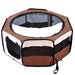 HOMCOM Pet Playpen Brown, Cream 900 mm x 410 mm