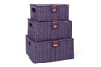 ARPAN Storage Basket Plastic Purple 36 x 28 x 18.5 cm Set of 3