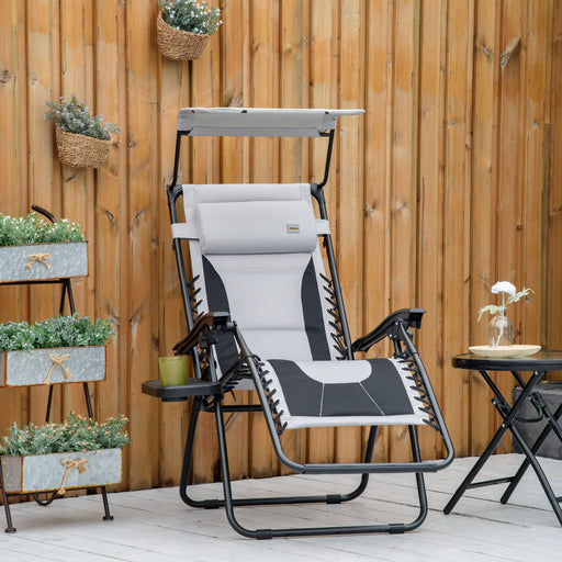 OutSunny Lounge Chair ?Alloy Steel 650 x 890 x 1,130 mm Grey